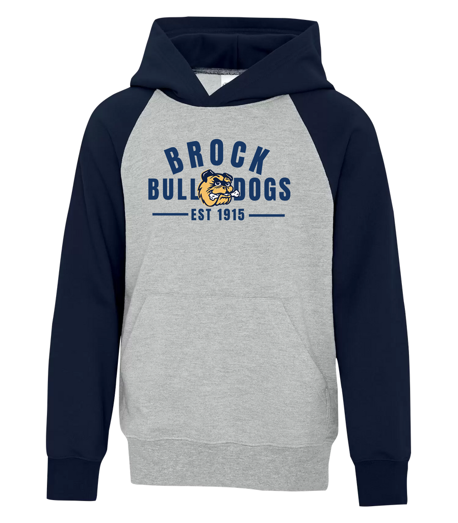 General Brock EST 1915 Youth Fleece Two Tone Hoodie with Printed Logo