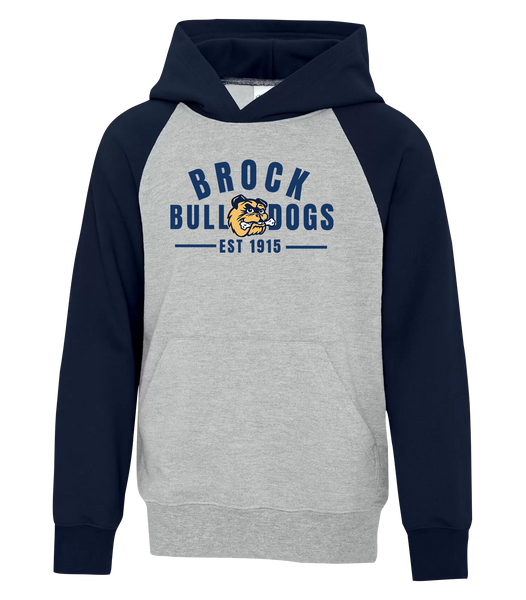 General Brock EST 1915 Youth Fleece Two Tone Hoodie with Printed Logo