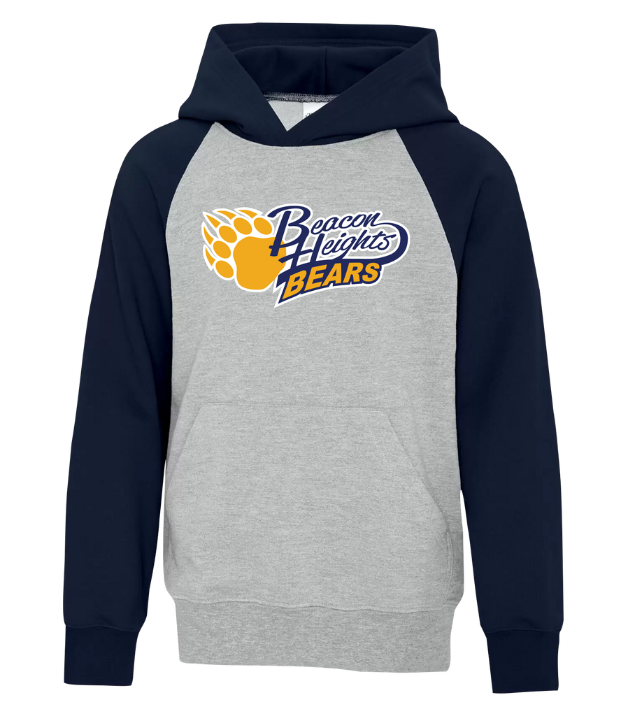 Beacon Heights Youth Fleece Two Tone Hoodie with Printed Logo