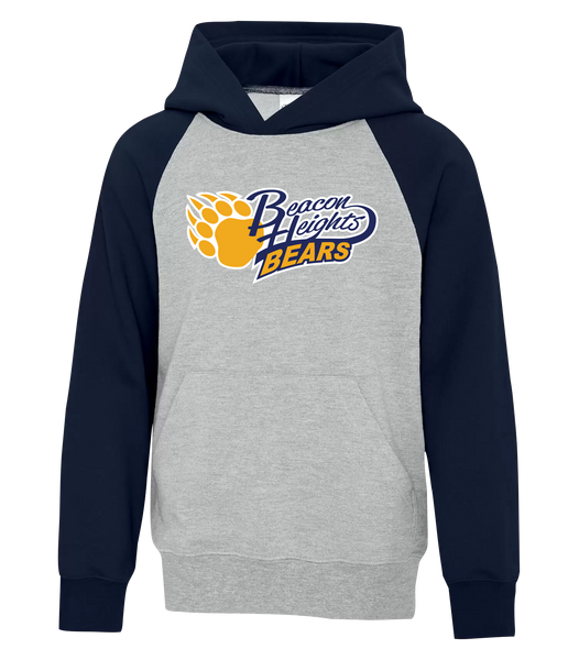 Beacon Heights Youth Fleece Two Tone Hoodie with Printed Logo