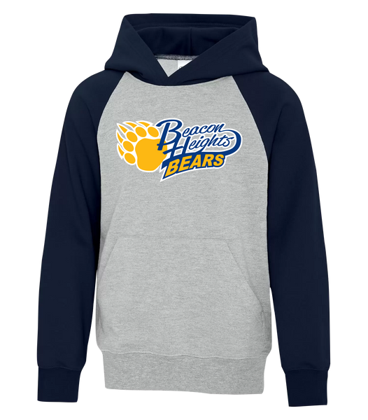 Beacon Heights Youth Fleece Two Tone Hoodie with Printed Logo