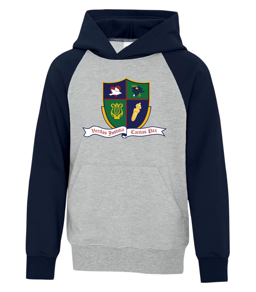 Ste. Cécile Youth Fleece Two Tone Hoodie with Printed Logo