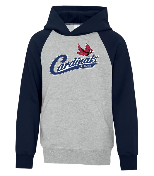 J.L. Dunn Youth Fleece Two Tone Hoodie with Printed Logo