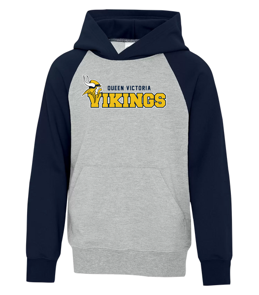 Queen Victoria Youth Fleece Two Tone Hoodie with Printed Logo