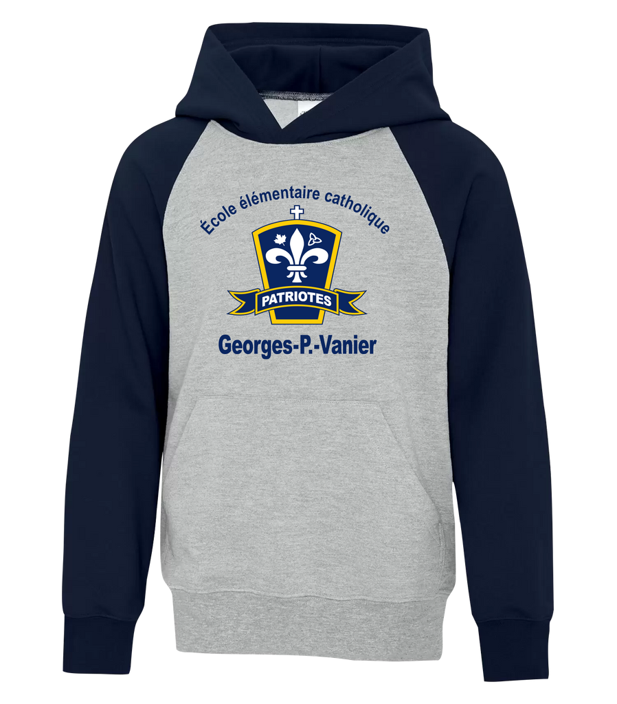 Georges-P.-Vanier Youth Fleece Two Tone Hoodie with Printed Logo