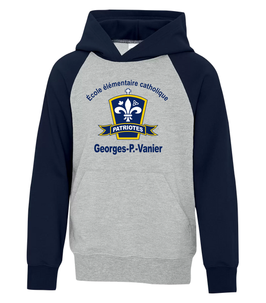 Georges-P.-Vanier Youth Fleece Two Tone Hoodie with Printed Logo