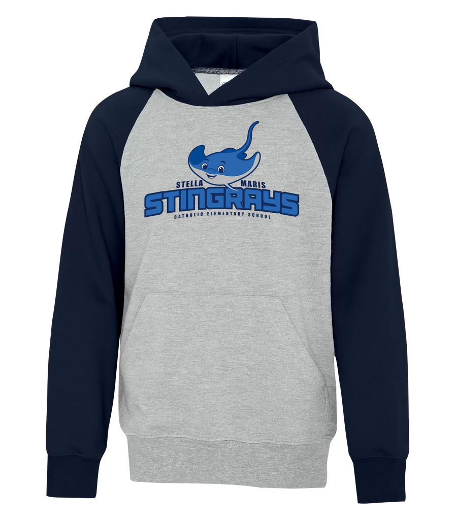 Stella Maris Youth Fleece Two Tone Hoodie with Printed Logo