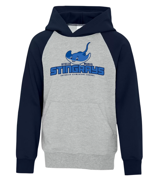 Stella Maris Youth Fleece Two Tone Hoodie with Printed Logo