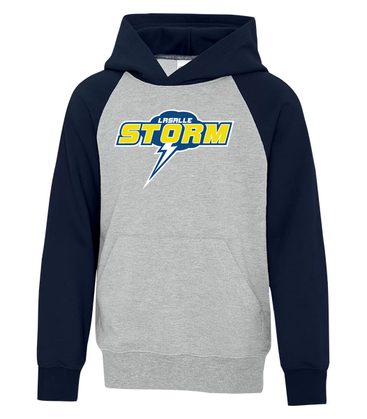 Storm Fleece Two Tone Hoodie with Printed Logo YOUTH