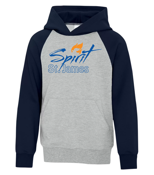 St. James Youth Fleece Two Tone Hoodie with Printed Logo