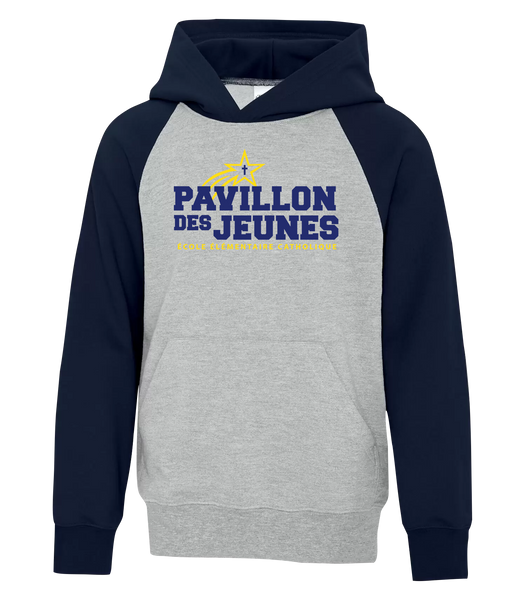 Pavillon Des Jeunes Youth Fleece Two Tone Hoodie with Printed Logo