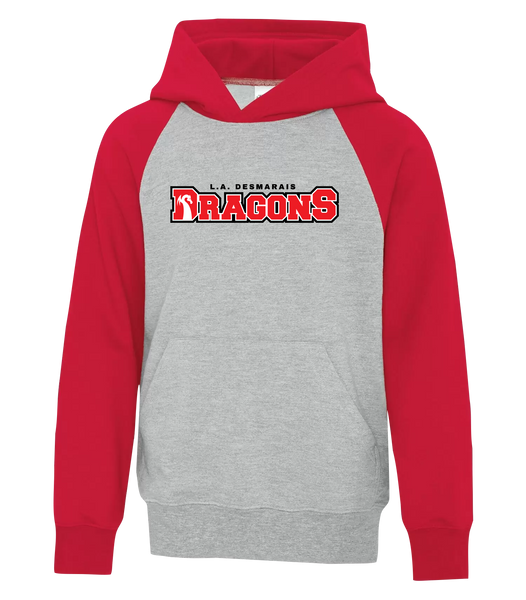 LAD Youth Cotton Hooded Two-tone Sweatshirt with Printed Logo