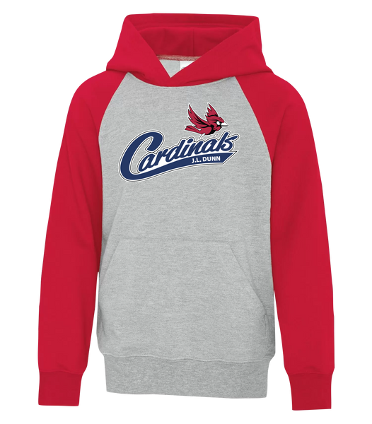 J.L. Dunn Youth Fleece Two Tone Hoodie with Printed Logo