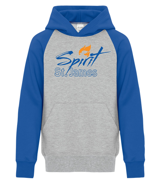 St. James Youth Fleece Two Tone Hoodie with Printed Logo