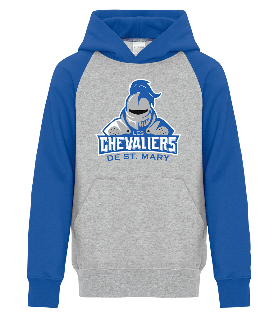 Les Chevaliers De St. Mary Youth Fleece Two Tone Hoodie with Printed Logo