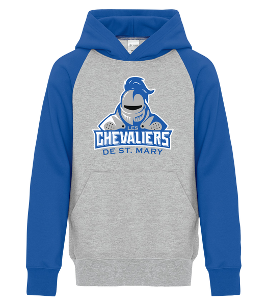 Les Chevaliers De St. Mary Youth Fleece Two Tone Hoodie with Printed Logo