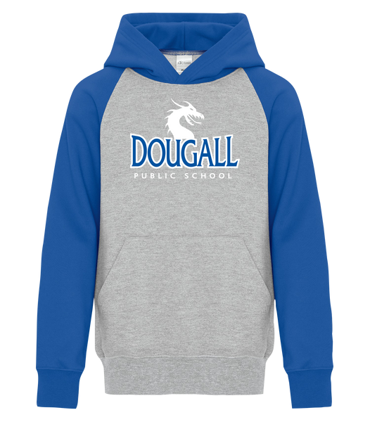 Dougall Youth Fleece Two Tone Hoodie with Printed Logo