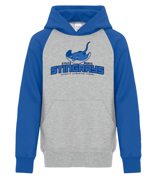 Stella Maris Youth Fleece Two Tone Hoodie with Printed Logo
