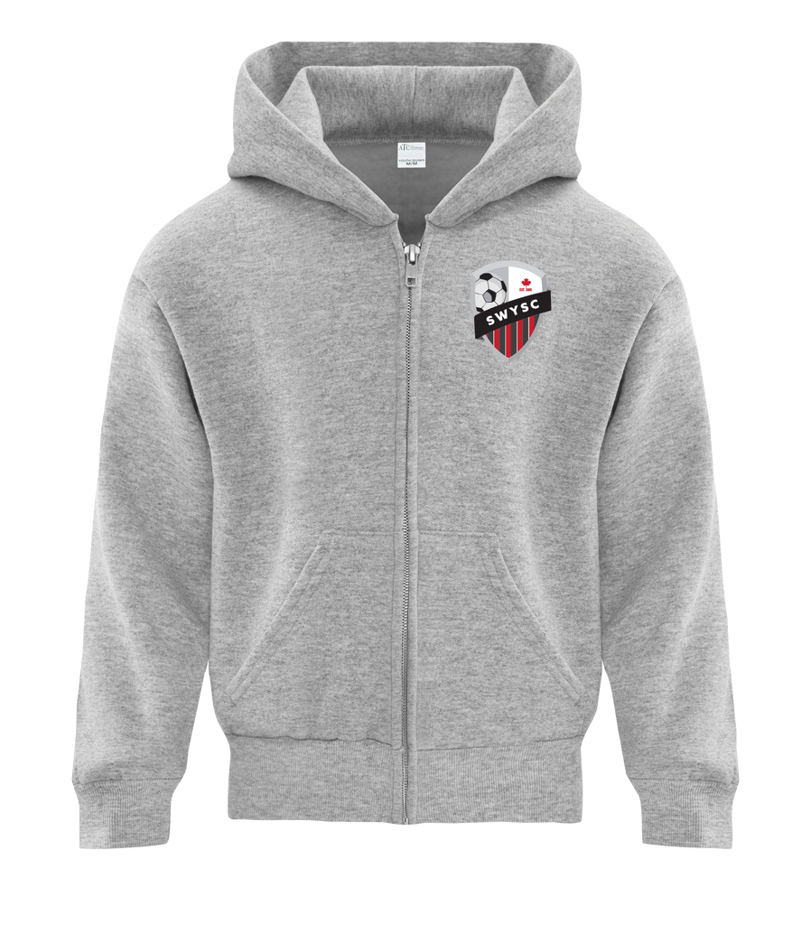 SWYSC Youth Cotton Full Zip Hooded Sweatshirt with Left Chest Embroidered Logo