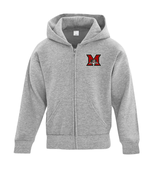 Maranatha Christian Academy Youth Cotton Full Zip Hooded Sweatshirt with Left Chest Embroidered Logo
