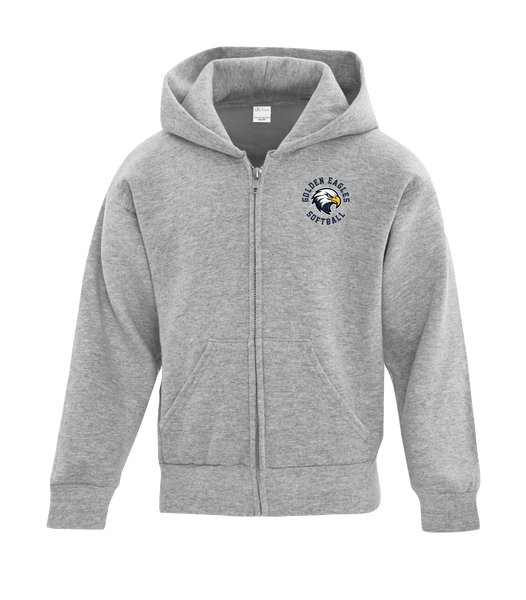 Chatham Golden Eagles Youth Cotton Full Zip Hooded Sweatshirt with Left Chest Embroidered Logo