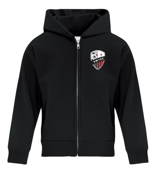 SWYSC Youth Cotton Full Zip Hooded Sweatshirt with Left Chest Embroidered Logo