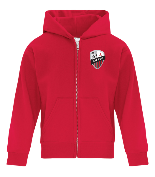 SWYSC Youth Cotton Full Zip Hooded Sweatshirt with Left Chest Embroidered Logo