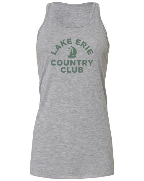 Lake Erie Country Club Ladies Flowy Racerback Tank with Printed Logo