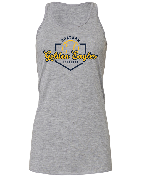 Chatham Golden Eagles Script Ladies Flowy Racerback Tank