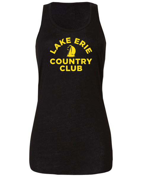 Lake Erie Country Club Ladies Flowy Racerback Tank with Printed Logo