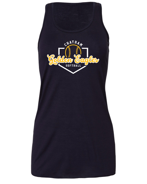 Chatham Golden Eagles Script Ladies Flowy Racerback Tank