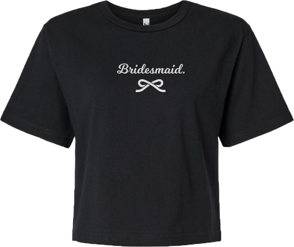 "Bridesmaid" script Ladies Lightweight Fine Jersey Boxy Tee with Printed Logo