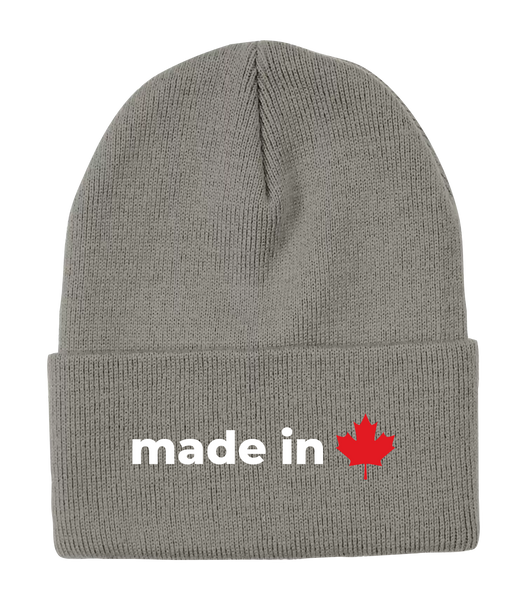 "Made In Canada Maple Leaf" Knit Cuff Toque with Embroidered Logo