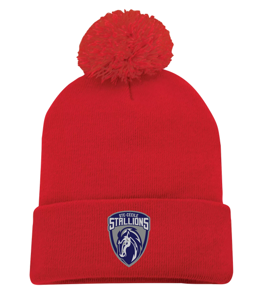 Ste. Cécile Stallions Pom Pom Cuff Toque with Embroidered Logo