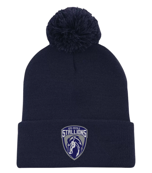 Ste. Cécile Stallions Pom Pom Cuff Toque with Embroidered Logo