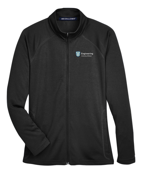 U of W Engineering Ladies' Stretch Tech-Shell Devon & Jones Compass Full-Zip with Embroidered Logo