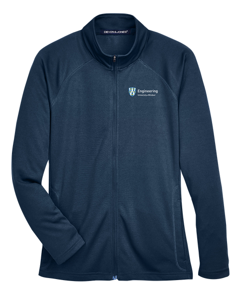 U of W Engineering Ladies' Stretch Tech-Shell Devon & Jones Compass Full-Zip with Embroidered Logo