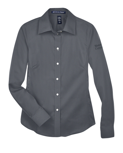 Motor City Community Credit Union Ladies Long-Sleeve Stretch Twill Woven Shirt with Printed Logo