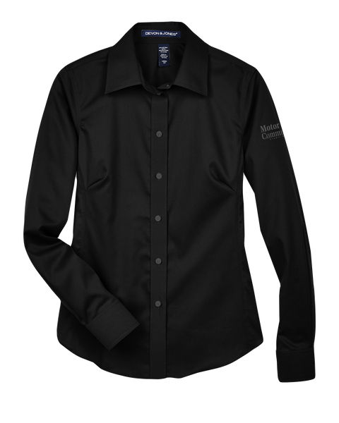 Motor City Community Credit Union Ladies Long-Sleeve Stretch Twill Woven Shirt with Printed Logo