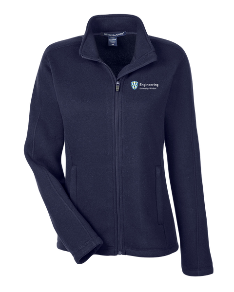 U of W Engineering Ladies' Devon & Jones Full-Zip Sweater Fleece Jacket with Embroidered Logo
