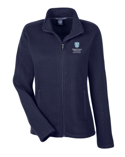 Odette Ladies' Devon & Jones Full-Zip Sweater Fleece Jacket with Embroidered Logo