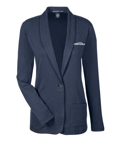 City of Windsor Ladies'Devon & Jones Perfect Fit™ Shawl Collar Cardigan with Left Chest Embroidered Logo