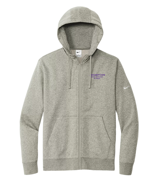 Assumption Alumni Adult Nike® Fleece Full-Zip Hooded Sweater with Embroidered Logo