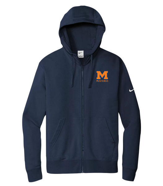 Vincent Massey Adult Nike® Fleece Full-Zip Hooded Sweater with Embroidered Logo