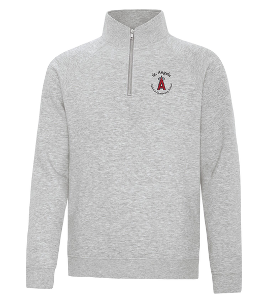 St. Angela Adult Vintage 1/4 Zip Sweatshirt with Embroidered Logo