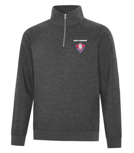 Saint Ambroise Adult Vintage 1/4 Zip Sweatshirt with Embroidered Logo