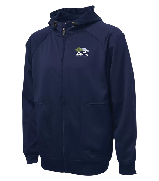 John McGivney Adult Hooded Yoga jacket with Embroidered Logo