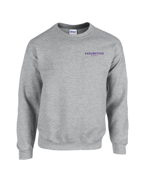 Assumption Staff Adult Fleece Crewneck Sweatshirt with Left Chest Embroidered Logo