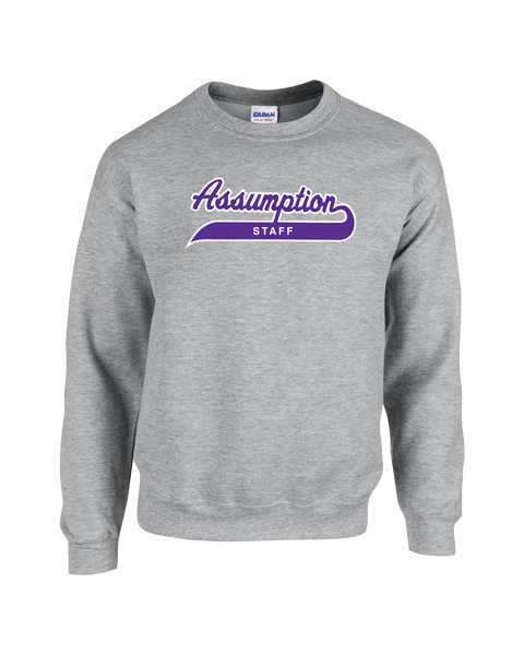 Assumption Staff Adult Fleece Crewneck Sweatshirt with Embroidered Logo