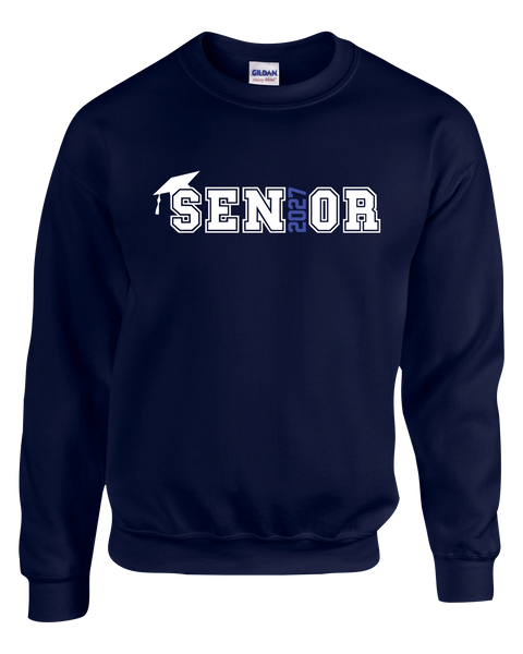 "Senior 2027" Walkerville Tartans Adult Crewneck Sweatshirt with Printed Logo